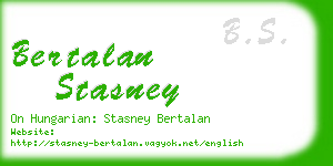 bertalan stasney business card